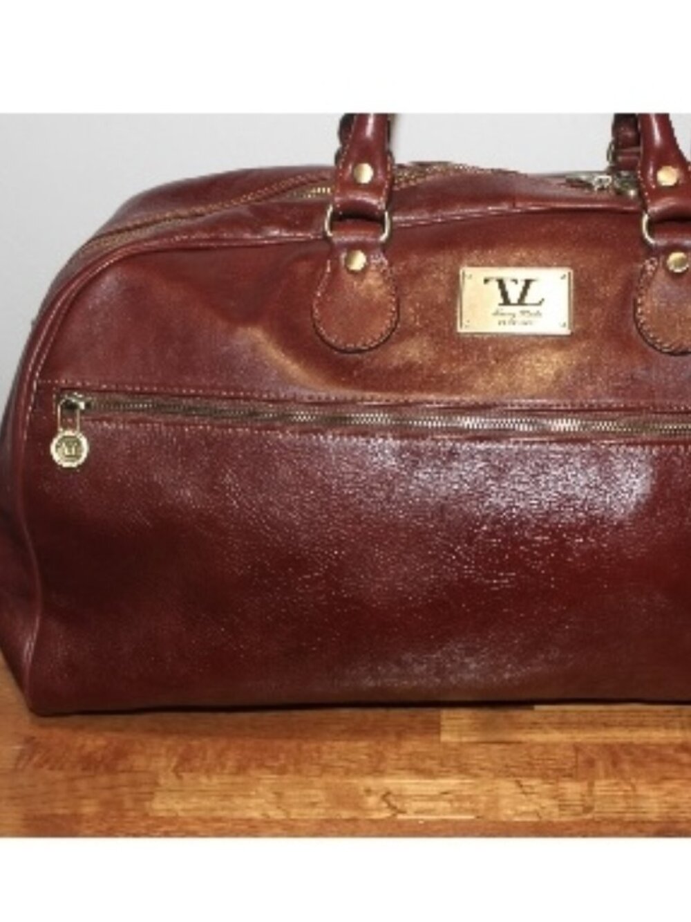 $685 Tuscany Leather Firenze Francoforte Travel Bag w Strap Never Used